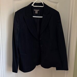 Ann Taylor Classic Navy Pinstripe Jacket with matching slacks.